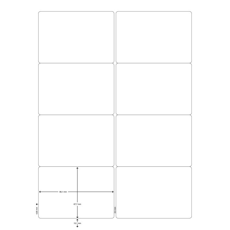 Tulostustarra 8-jak. 99,1x67,7mm /100 arkkia Q-Connect
