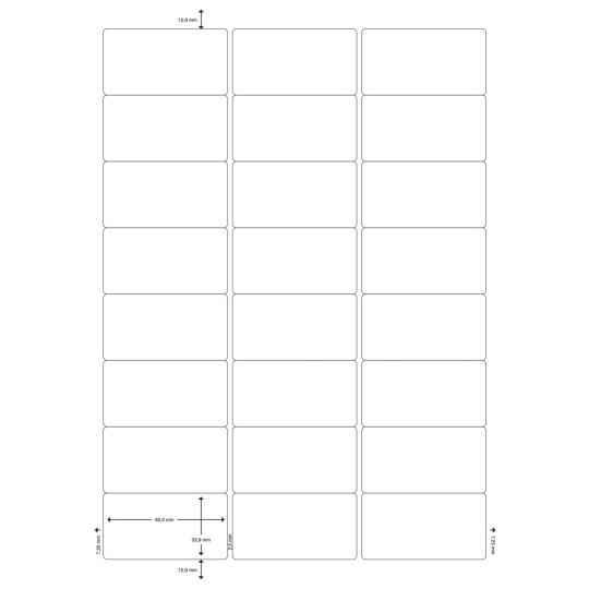 Tulostustarra 24-jak. 63,5x33,9mm /100 arkkia Q-Connect
