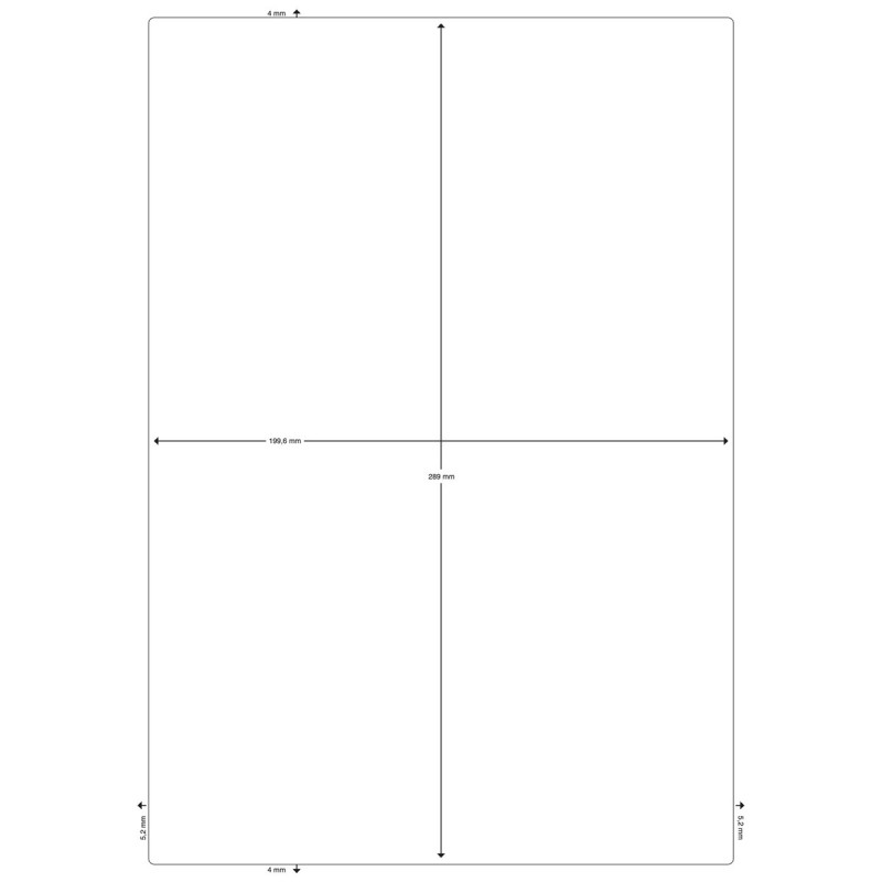 Tulostustarra 1-jak. 199,6x289mm /100 arkkia Q-Connect