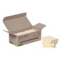 Edullinen Q-Connect Recycled Quick Notes -viestilappu, 12 keltaista nidettä pakkauksessa.
