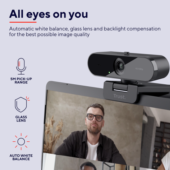 Webkamera Trust TW-200 ECO Full HD Webcam, all eyes on you