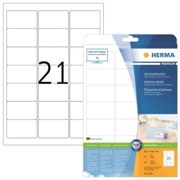 Laadukas, pyöreäreunainen tulostustarra Herma 5029 Premium, tarrakoko 38,1x63,5mm. 525 tarraa pakkauksessa.
