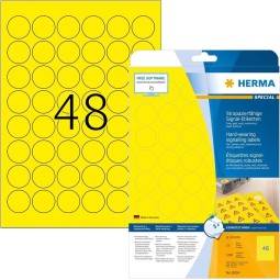Säänkestävä tulostustarra ø30mm (1200) Herma 8034 Extra Strong Film Yellow