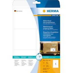 Valkoinen filmitarra Herma 8332 Extremely Strong erikoisvahvalla liimalla kestää kulutusta ilman repeämistä.