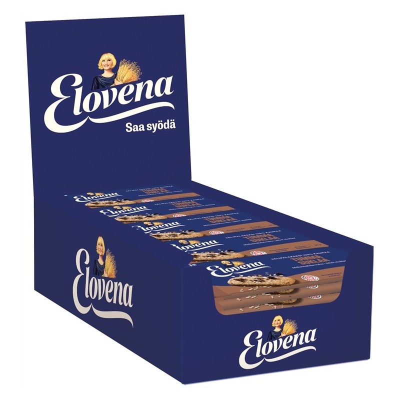 Välipalakeksi 30x30g Elovena Tumma suklaa