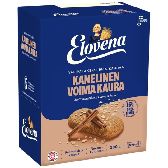 Välipalakeksi 8x30g Elovena Proteiini (kanelinen voimakaura)