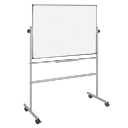 Siirrettävä ja kaksipuolinen tussitaulu 150x120cm Pyörillä Q-Connect. Taulu vaakasuunnassa, metallipinta.