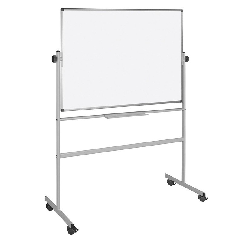 Siirrettävä ja kaksipuolinen tussitaulu 150x120cm Pyörillä Q-Connect. Taulu vaakasuunnassa, metallipinta.