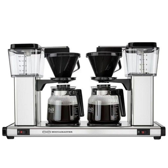 Perinteinen kaksoiskahvinkeitin Moccamaster Manual Double Silver.