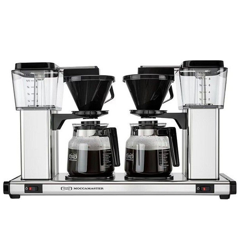Perinteinen kaksoiskahvinkeitin Moccamaster Manual Double Silver.