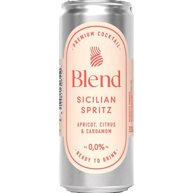 Alkoholiton premium-cocktail Blend Sicilian Spritz 0,0% 330ml kesän rientoihin ja yritystapahtumiin