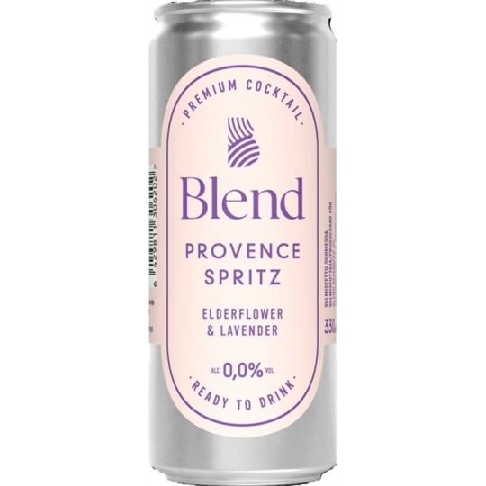 Alkoholiton premium-cocktail Blend Provence Spritz 0,0% 330ml kesän rientoihin ja yritystapahtumiin
