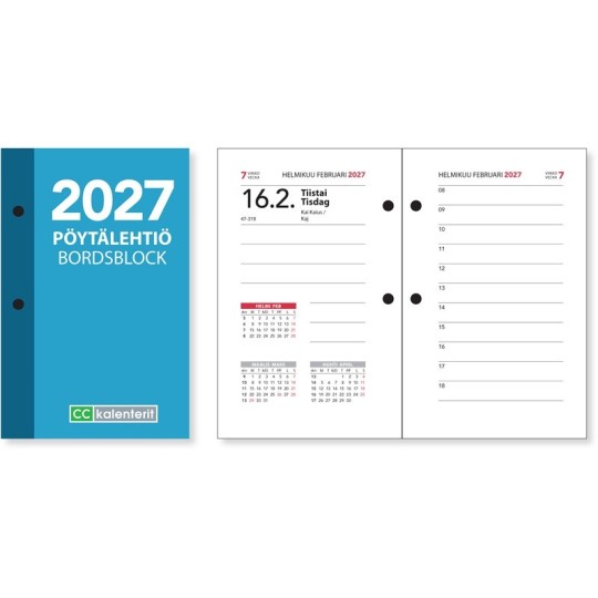 Pöytälehtiö 2027 / Bordsblock, perinteinen toimistokalenteri työpöydälle