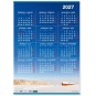 Vuosijuliste 2027 ripustuslistoilla, selkeä ja helppolukuinen taulukkovuosikalenteri