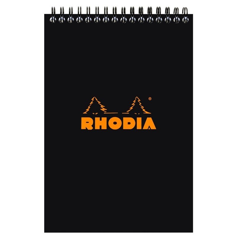 Laadukas ruutupaperilehtiö Rhodia N°16 A5-koossa, säänkestävillä kansilla ja parikierresidonnalla.