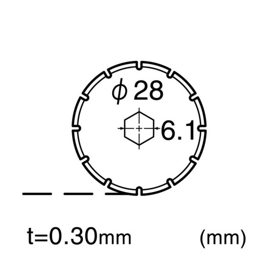 Varaterä NT-Cutter BS-28P, 2 varaterän pakkaus pyöreäteräiselle leikkurille. Perforoiva jälki.