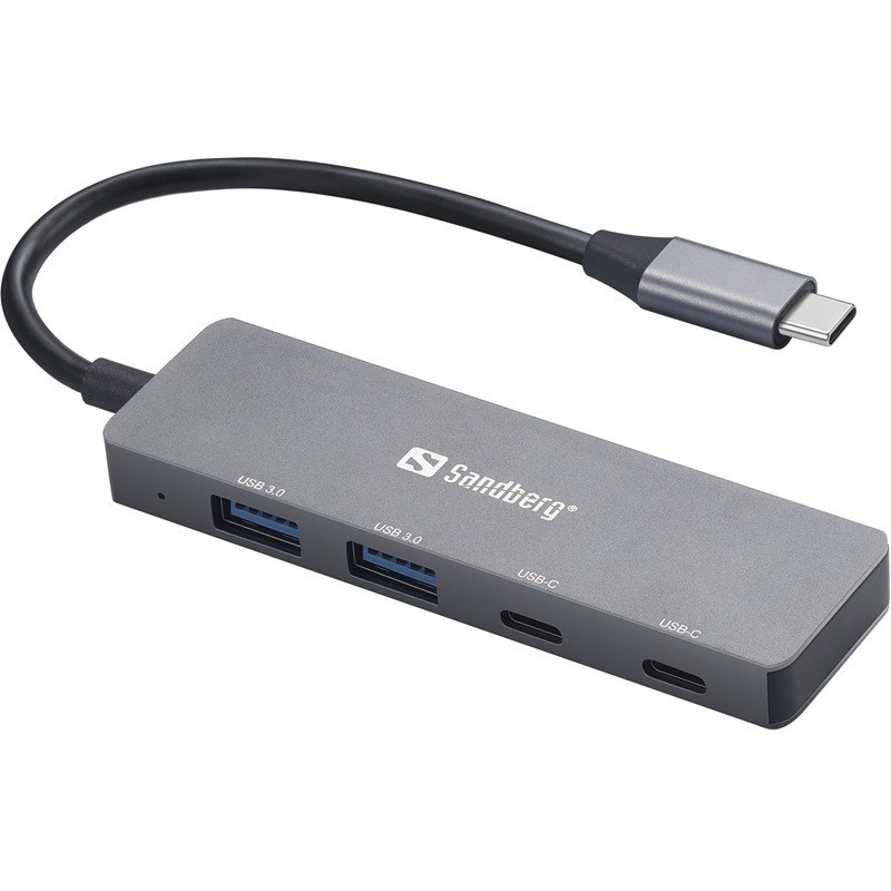 USB-C Hub 2xUSB-A & 2xUSB-C Sandberg 136-50, pidä työpiste siistinä