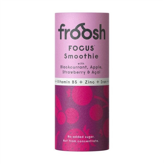 Smoothie Froosh Focus 235ml - Mustaherukan, omenan, mansikan ja supermarja acaian maut