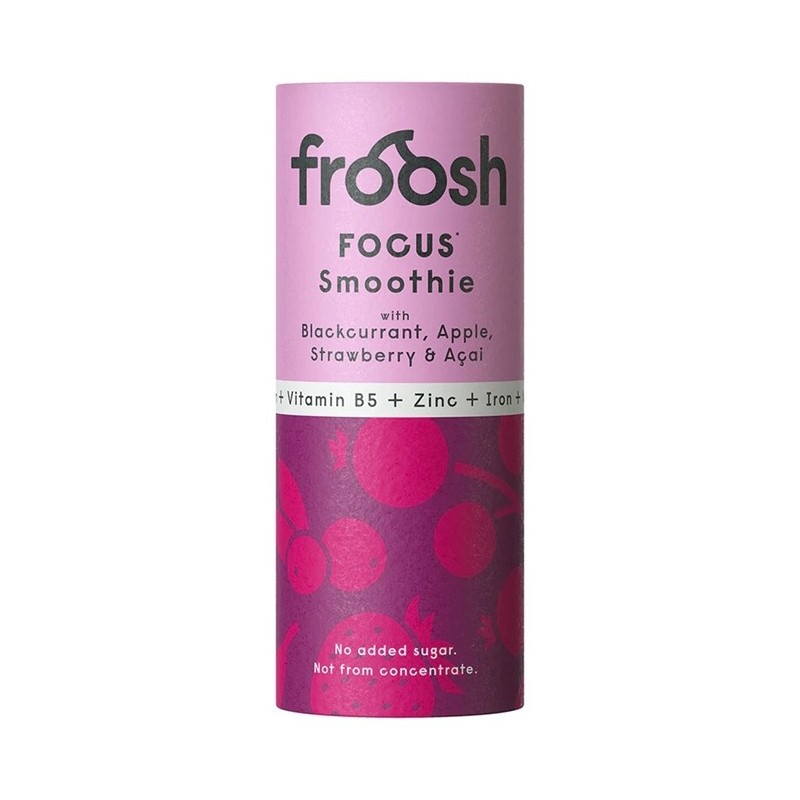 Smoothie Froosh Focus 235ml - Mustaherukan, omenan, mansikan ja supermarja acaian maut
