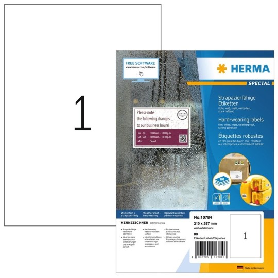 Herma 10783 Transparent Matte, läpinäkyvä, mattapintainen filmitarra merkintään ja dokumentointiin