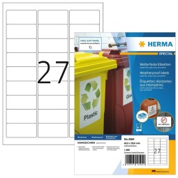 Säänkestävä tulostustarra 63,5X29,6mm (1080) Herma 4594