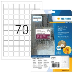 Säänkestävä tulostustarra 24x24mm (1750) Herma 8339 Extremely Strong
