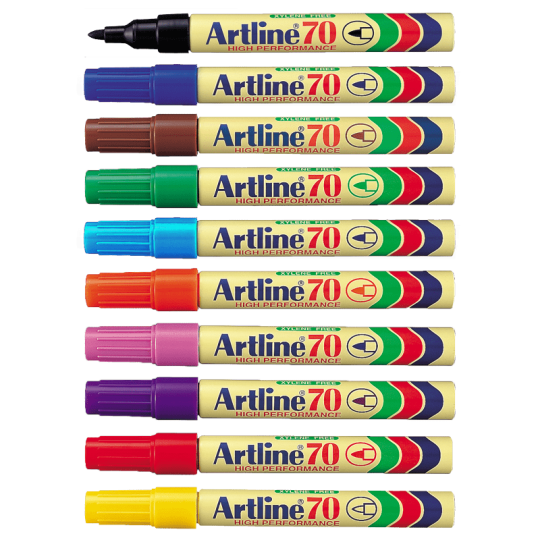 Huopakynä 1,5 Artline 70, suosituin permanent marker pyöreällä kärjellä soveltuu useille pinnoille sisällä ja ulkona
