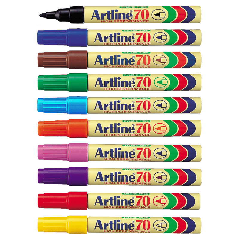 Huopakynä 1,5 Artline 70, suosituin permanent marker pyöreällä kärjellä soveltuu useille pinnoille sisällä ja ulkona