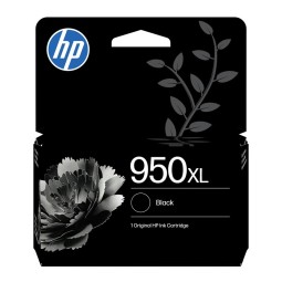 HP No 950XL Musta Mustepatruuna. Alkuperäinen HP-mustekasetti, noin 2300 sivua.