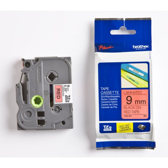 Brother TZe-421 9mm Musta/Punainen (P-Touch)