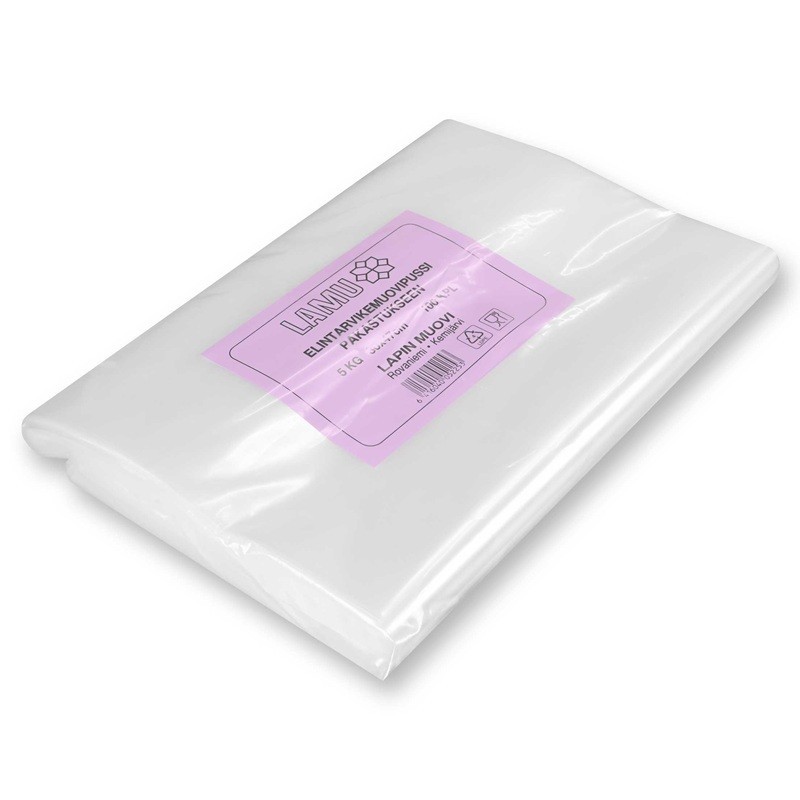 Elintarvikemuovipussi kylmäsäilytykseen ja pakastukseen 5kg.