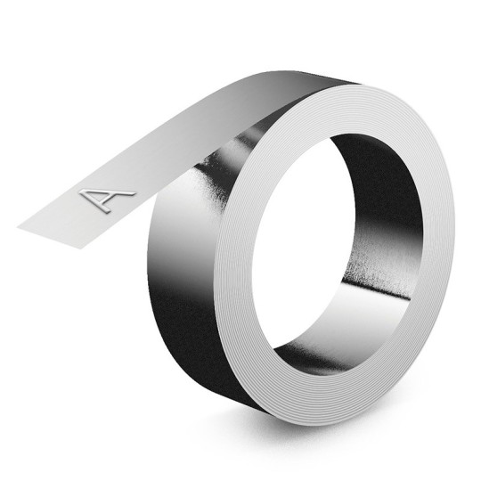 Liimaton alumiinirulla 12mm x 4,8m kohokirjoitinlaite Dymo LabelMaker Rhino M1011:lle teolliseen käyttöön.