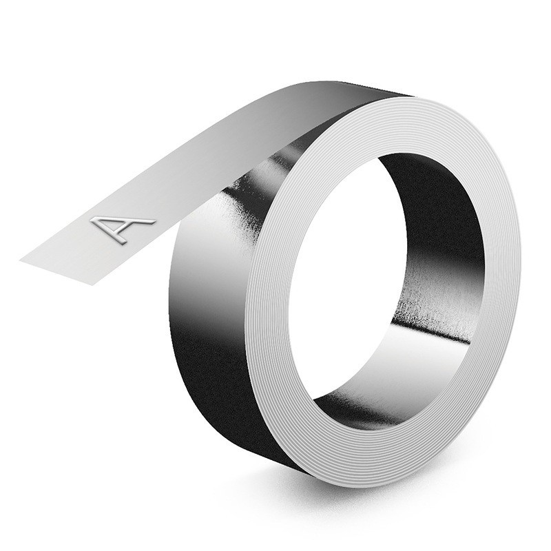 Liimaton alumiinirulla 12mm x 4,8m kohokirjoitinlaite Dymo LabelMaker Rhino M1011:lle teolliseen käyttöön.