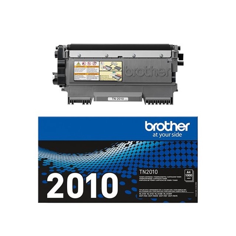 Brother TN-2010 Musta 1K Laserkasetti. Alkuperäinen 1000 sivun tulostuskasetti.