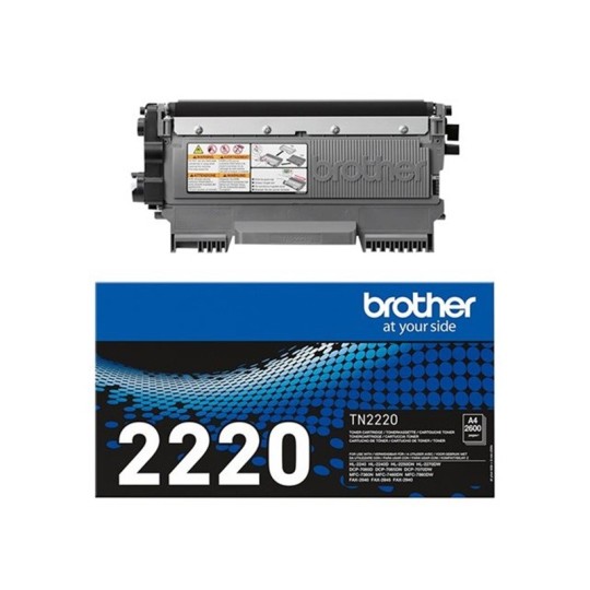 Brother TN-2220 Musta 2,6K Laserkasetti. Alkuperäinen 2600 sivun tulostuskasetti.