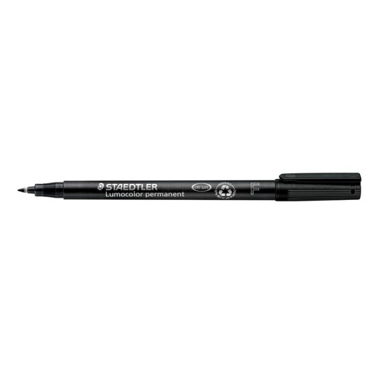 Merkintäkynä 0,6 Staedtler Lumocolor 318 Permanent. Huopakynä 0,6mm Fine-kärjellä ja pysyvällä musteella.