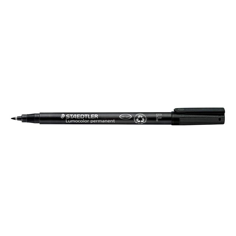 Merkintäkynä 0,6 Staedtler Lumocolor 318 Permanent. Huopakynä 0,6mm Fine-kärjellä ja pysyvällä musteella.