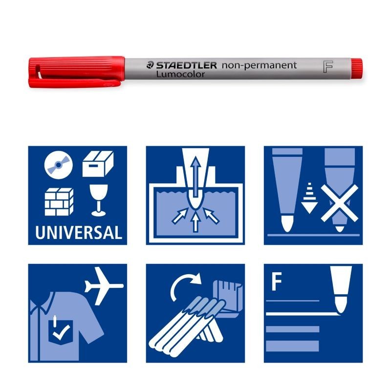 Merkintäkynä Staedtler Lumocolor 316 Non-Permanent. Huopakynä 0,6mm Fine-kärjellä ja vesiliukoisella musteella.