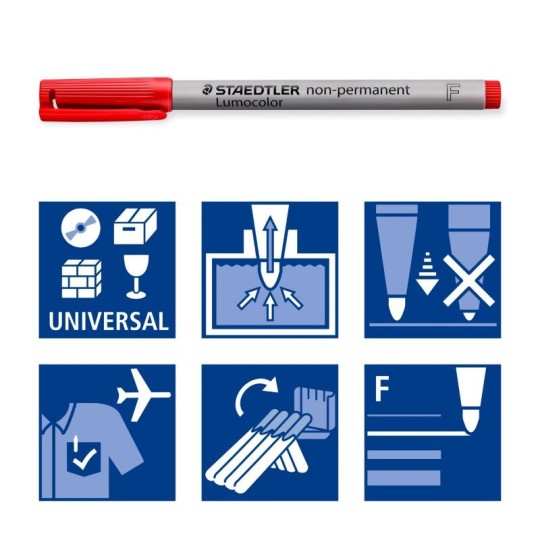 Merkintäkynä Staedtler Lumocolor 315 Non-Permanent. Huopakynä 1,0mm Medium-kärjellä ja vesiliukoisella musteella.