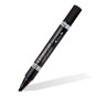 Merkintäkynä Staedtler Lumocolor 348 Permanent. Kaksipäinen huopakynä, jossa toinen kärki on 1,5mm ja toinen 0,6mm.