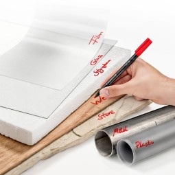 Merkintäkynä Staedtler Lumocolor 314 Permanent. Huopakynä paksulla viistokärjellä ja pysyvällä musteella.