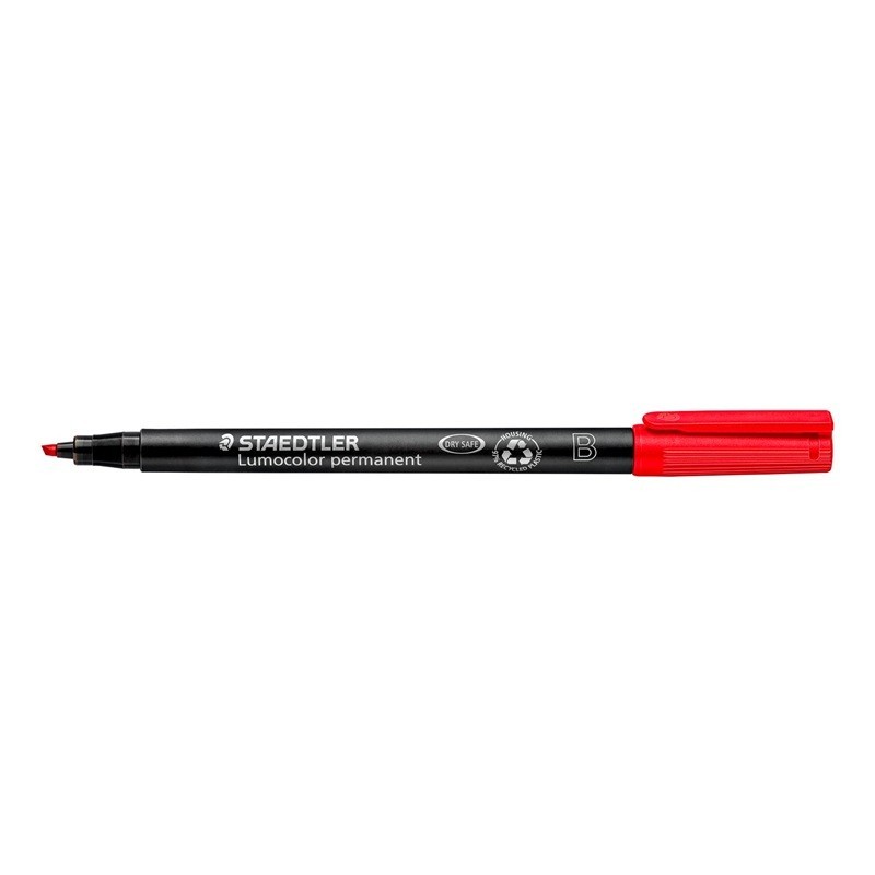 Merkintäkynä Staedtler Lumocolor 314 Permanent. Huopakynä paksulla viistokärjellä ja pysyvällä musteella.