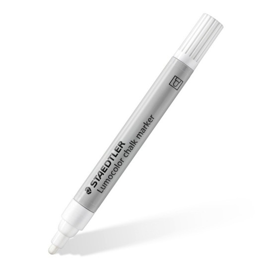 Lasitaulukynä 2,4mm Staedtler Lumocolor Chalk Marker Valkoinen
