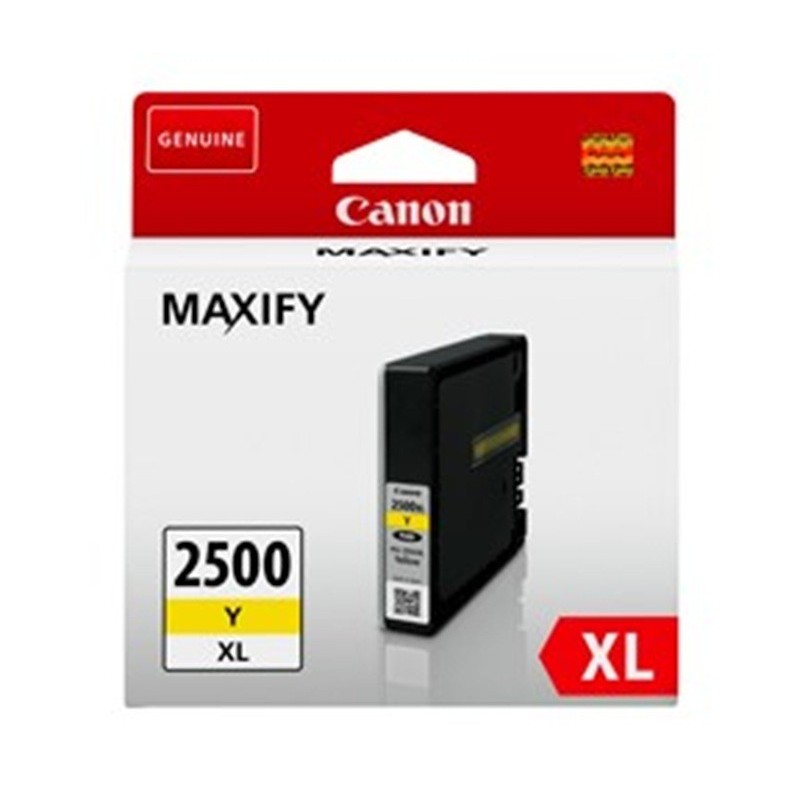 Canon PGI-2500XL Yellow Mustepatruuna. Alkuperäinen 1520 sivun tulostuskasetti.