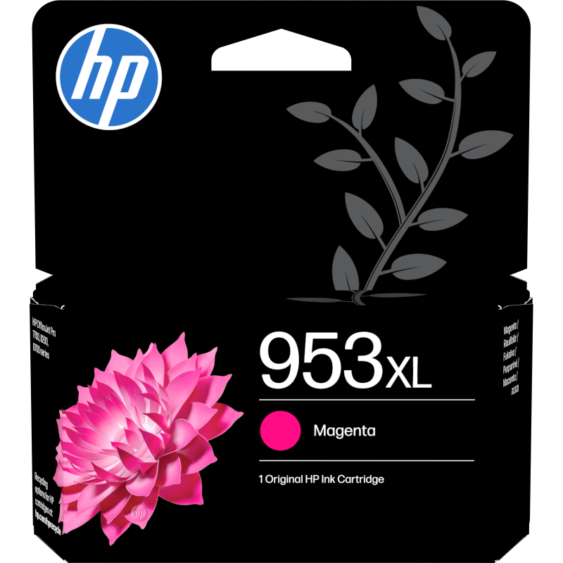 HP No 953XL Magenta Mustepatruuna. Alkuperäinen HP-mustekasetti, noin 1600 sivua.