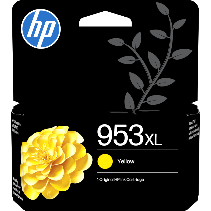 HP No 953XL Yellow Mustepatruuna. Alkuperäinen HP-mustekasetti, noin 1600 sivua.