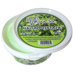 Hajunpoistaja 300g Vihreä tee. Pitkävaikutteinen, kiinteän geelimäinen hajunpoistaja, jossa on neutraali vihreän teen tuoksu.