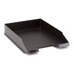 Lomakelaatikko A4 Classic Herlitz. Pinottava, musta ja perinteinen paperikaukalo työpöydälle.