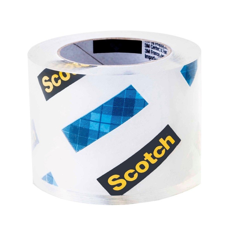 Pakkausteippi 48mm Scotch Extra Resistant katkaisulaitteella pitää erittäin lujasti ja sopii pakkaamiseen ja kuljetukseen