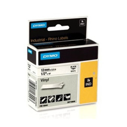 Dymo RP 12mm Vinyyliteippi musta/valkoinen 18444